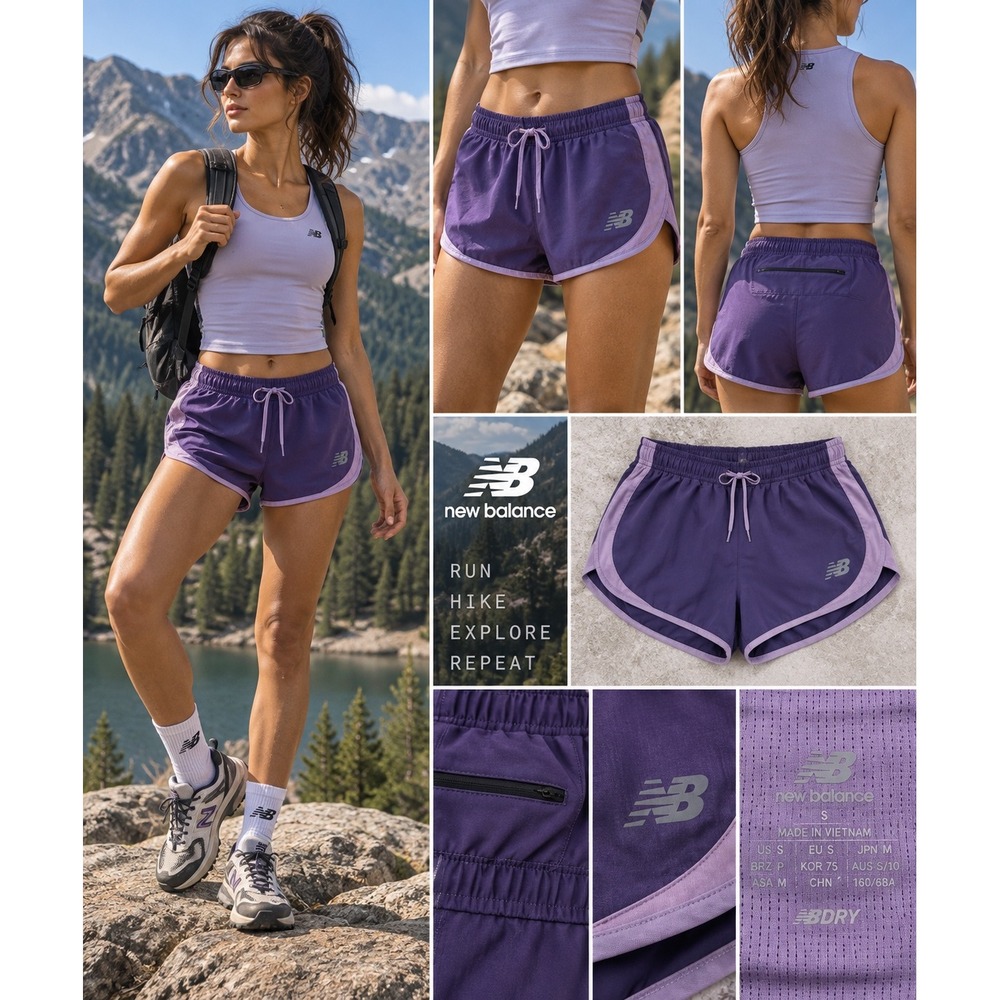 New Balance Running Shorts Womens Small Purple Y2K Gorpcore Trail Athletic